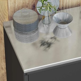 vidaXL Σετ Αποθήκευσης Κουζίνας με ράφι 2 pcs Μαύρο 150 x 50 x 92 εκ.