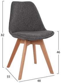 Σετ τραπεζαρίας VEGAS C21177 5τμχ MDF TOP Γκρί &amp; Καρέκλες Ύφασμα Γκρί 120x80x73 εκ.