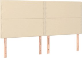 vidaXL Κεφαλάρι Κρεμ 180x5x118/128 εκ. Ύφασμα