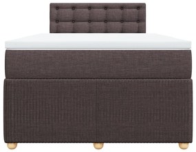 Κρεβάτι Boxspring με Στρώμα Σκούρο Καφέ 120x190 εκ Υφασμάτινο - Καφέ