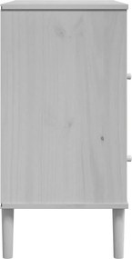 vidaXL Ντουλάπι SENJA Λευκό / Όψη Ρατάν 80x40x80 εκ. Μασίφ Ξύλο Πεύκου