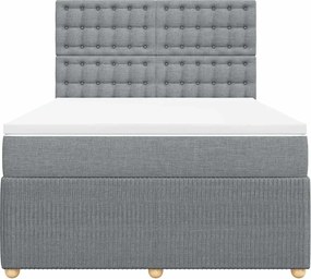 vidaXL Κρεβάτι Boxspring με Στρώμα Αν. Πράσινο 160x200εκ Υφασμάτινο