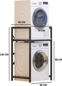 Ντουλάπι Πλυντηρίου Λευκό / Μαύρο CLICETO 70x60x116