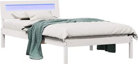 vidaXL Σκελετός Κρεβατιού Λευκό 75 x 190 cm Στερεά ξυλεία πεύκου