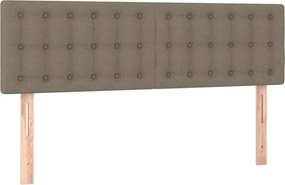 vidaXL Κρεβάτι Boxspring με Στρώμα Taupe 140x200 εκ. Υφασμάτινο