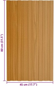 vidaXL Πάνελ οροφής 36 τεμ. Φυσικό 80 x 45 cm Γαλβανισμένος χάλυβας