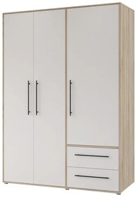 Intrahome Ντουλάπα ρούχων Razol Intrahome τρίφυλλη λευκό-sonoma μελανίνης 144.5x59x200εκ | SKU: INTRAPA-429111112