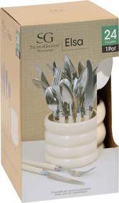 Μαχαιροπίρουνα Με Βάση (Σετ 24τμχ) S-D Elsa Cream 212364A