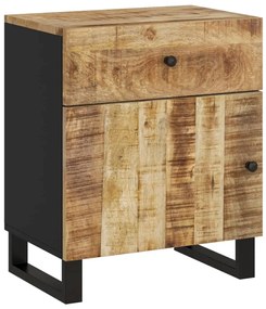 vidaXL Κομοδίνο 50x33x60 εκ. Μασίφ Ξύλο Μάνγκο &amp; Επεξεργασμένο Ξύλο