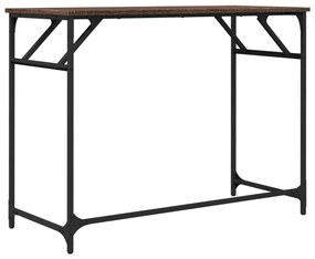 vidaXL Γραφείο Καφέ Δρυς 100x45x76 εκ Επ. Ξύλο/Ατσάλι Ηλ. Βαφή Πούδρας