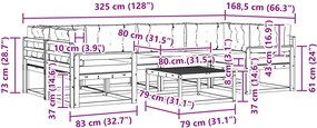 vidaXL Σειρά Καναπέ Εξωτερικού με μαξιλάρι 5 pcs Λευκό και Κρεμ