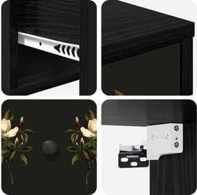 vidaXL Τοίχου κομοδίνο BREMEN Μαύρη Δρυς 36 x 33 x 25 εκ.