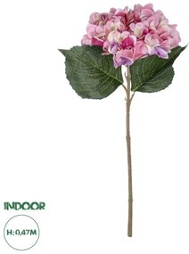 Artificial Garden PINK HYDRANGEA BRANCH 21140 Τεχνητό Διακοσμητικό Κλαδί έντονο Ροζ Ορτανσία Y47cm Globostar-21140-Ροζ 21140