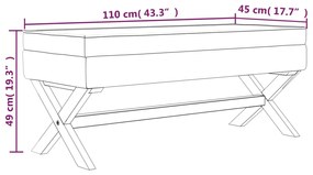 Σκαμπό Αποθήκευσης Ροζ 110 x 45 x 49 εκ. Βελούδινο - Ροζ