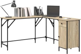 vidaXL Γραφείο Sonoma Δρυς 141 x 141 x 75 εκ. από Επεξεργασμένο Ξύλο