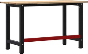 Πάγκος εργασίας vidaXL 140x60x81,5 cm μασίφ ξύλο δρυς