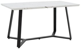 Table Gemma in white marble-black color 140x80x75cm 140x80x75 εκ.