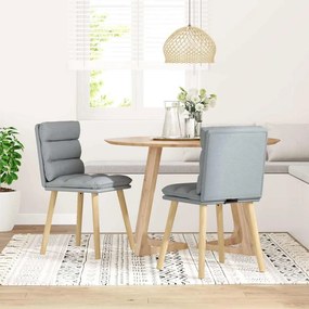 vidaXL Καρέκλες Τραπεζαρίας 2 τεμ Ανοιχτό Γκρι Υφασμάτινες