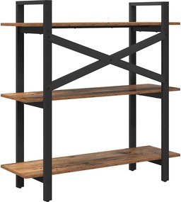 vidaXL Ράφι Βιβλίων 3 επιπέδων 100 x 33,5 x 102 εκ Επεξεργασμένο Ξύλο