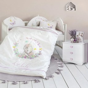 Κουβερλί Βρεφικό Belle White-Pink Nima 100x140cm 100% Cotton