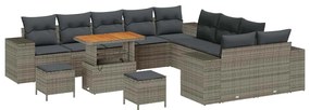 vidaXL Σετ Καναπέ Κήπου με μαξιλάρι 13 pcs Γκρι 90 x 55 x 71 cm