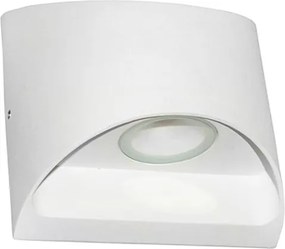 Led απλίκα επίτοιχη λευκή Up-Down Οβάλ 2x3W 3000k θερμό φως 650lm δέσμης 95° στεγανή IP54