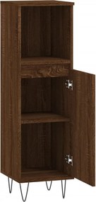 vidaXL Ντουλάπι Μπάνιου Καφέ Δρυς 30x30x100 εκ. Επεξεργασμένο Ξύλο