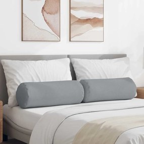 vidaXL Μαξιλάρια Στήριγμα 2 pcs Ανοιχτό γκρι Ø 25 x 70 cm ύφασμα