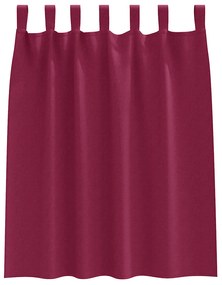 vidaXL Κουρτίνες Μαύρης Ύφανσης με Δαχτυλίδια 2 pcs Κόκκινο