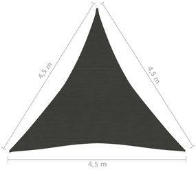 Πανί Σκίασης Ανθρακί 4,5 x 4,5 x 4,5 μ. από HDPE 160 γρ./μ² - Ανθρακί