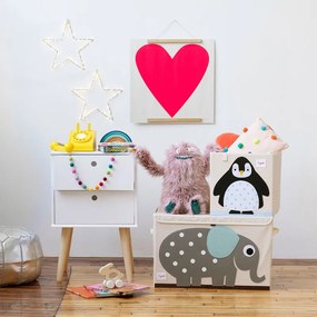 3Sprouts Τετράγωνο καλάθι για τα παιχνίδια, Penguin