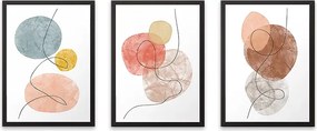 Πίνακας "Circles" Megapap 3 τμχ. σε πλαίσιο 35x45x2εκ.