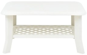 Τραπεζάκι Σαλονιού Λευκό 90 x 60 x 46 εκ. Πλαστικό - Λευκό