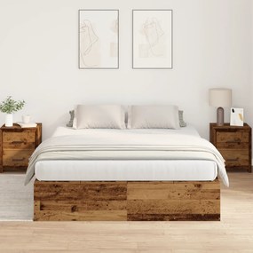 vidaXL Κρεβάτι Αποθήκης Παλιού Ξύλου 150x200 εκ