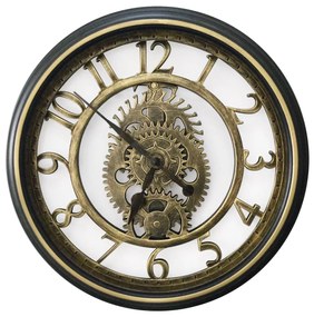 Ρολόι Τοίχου ArteLibre Χρυσό/Μαύρο Πλαστικό Φ50.8cm-14740019