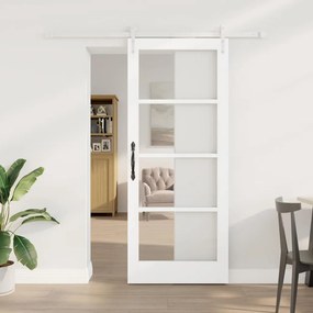 vidaXL Ολισθητή Πόρτα Λευκό 83 x 202 εκ. Ξύλο και μέταλλο