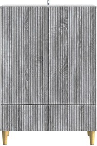 vidaXL Πλαϊνό γραφείο με συρτάρι Γκρι Sonoma 66 x 34,5 x 95 εκ.