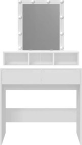 vidaXL Μπουντουάρ με LED Λευκό 80 x 41 x 144,5 εκ.