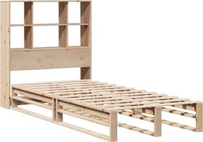 vidaXL Κρεβάτι Βιβλιοθήκη Χωρίς Στρώμα 90x190 εκ Μασίφ Πεύκο