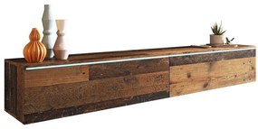 Τραπέζι Tv Sarasota 121, Παλαιωμένο χρώμα ξύλου, Ο αριθμός των θυρών: 2, 180x30x33cm, 28 kg | Epipla1.gr