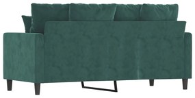 Καναπές Διθέσιος Σκούρο Πράσινο 140 εκ. Βελούδινος - Πράσινο