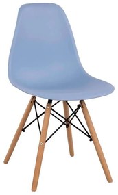 Καρέκλα Με κάθισμα Twist PP HM8460.08 46x50x82cm Light Blue Σετ 4τμχ Wood, Polypropylene