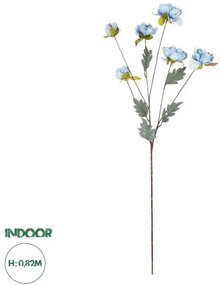 Artificial Garden SKY BLUE PAEONIA BRANCH 21306 Τεχνητό Διακοσμητικό Κλαδί Παιώνιας Μπλέ Y82cm Globostar-21306-Μπλε 21306