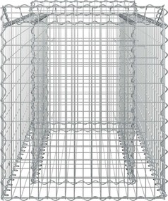 vidaXL Ανασηκωμένο κρεβάτι gabion 50 x 100 x 60 εκ Ασημί