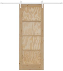 vidaXL Συρόμενη Πόρτα  με Σετ Εξαρτημάτων 78x211 cm Μασίφ Ξύλο Πεύκου