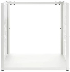 vidaXL Ράφι Καυσόξυλων Λευκό 40x40x40 εκ. Χάλυβας ψυχρής έλασης