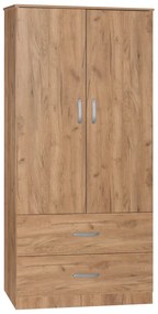 Intrahome Ντουλάπα ρούχων δίφυλλη Zelia Intrahome με 2 συρτάρια χρώμα oak 79x42x180εκ | SKU: INTRAPA-350111119