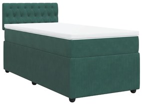 ΚΡΕΒΑΤΙ BOXSPRING ΜΕ ΣΤΡΩΜΑ ΣΚΟΥΡΟ ΠΡΑΣΙΝΟ 90X200 ΕΚ. ΒΕΛΟΥΔΙΝΟ 3289947