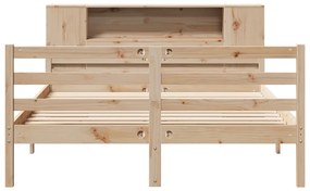 vidaXL Κρεβάτι Βιβλιοθήκη Χωρίς Στρώμα 120x190 εκ Μασίφ Ξύλο Πεύκου
