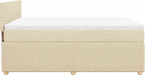 vidaXL Κρεβάτι Boxspring με Στρώμα Κρεμ 140x190 εκ. Υφασμάτινο